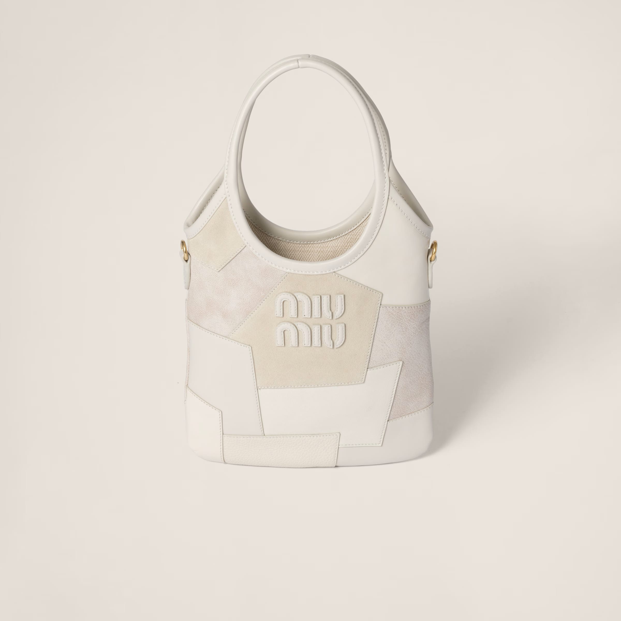 IVY leather patchwork handbag - Chalk White, SGD 3450 (P152,395.78), MIU MIU, miumiu.com